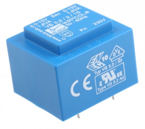 15V ac 2输出 通孔 PCB 变压器, 3.2VA